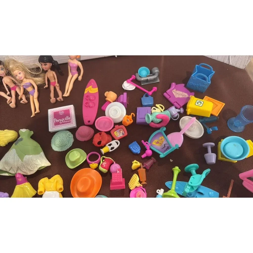 Huge POLLY POCKEt Lot Modern Dolls Accessories Clothes