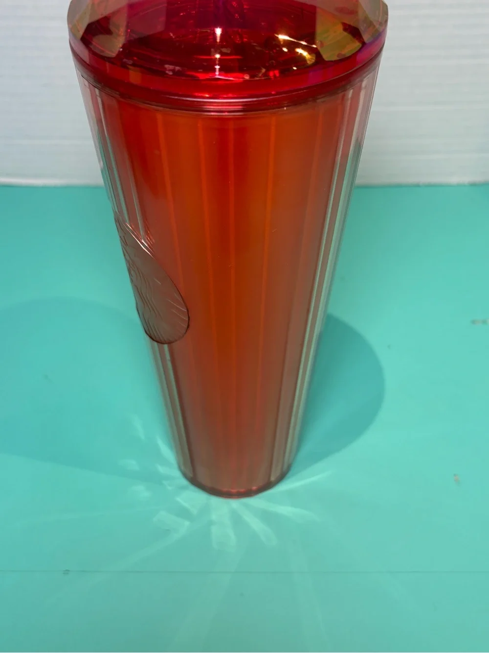 New Starbucks Summer 2024 Venti Tumbler Kaleidoscope Orange Pink Iridescent