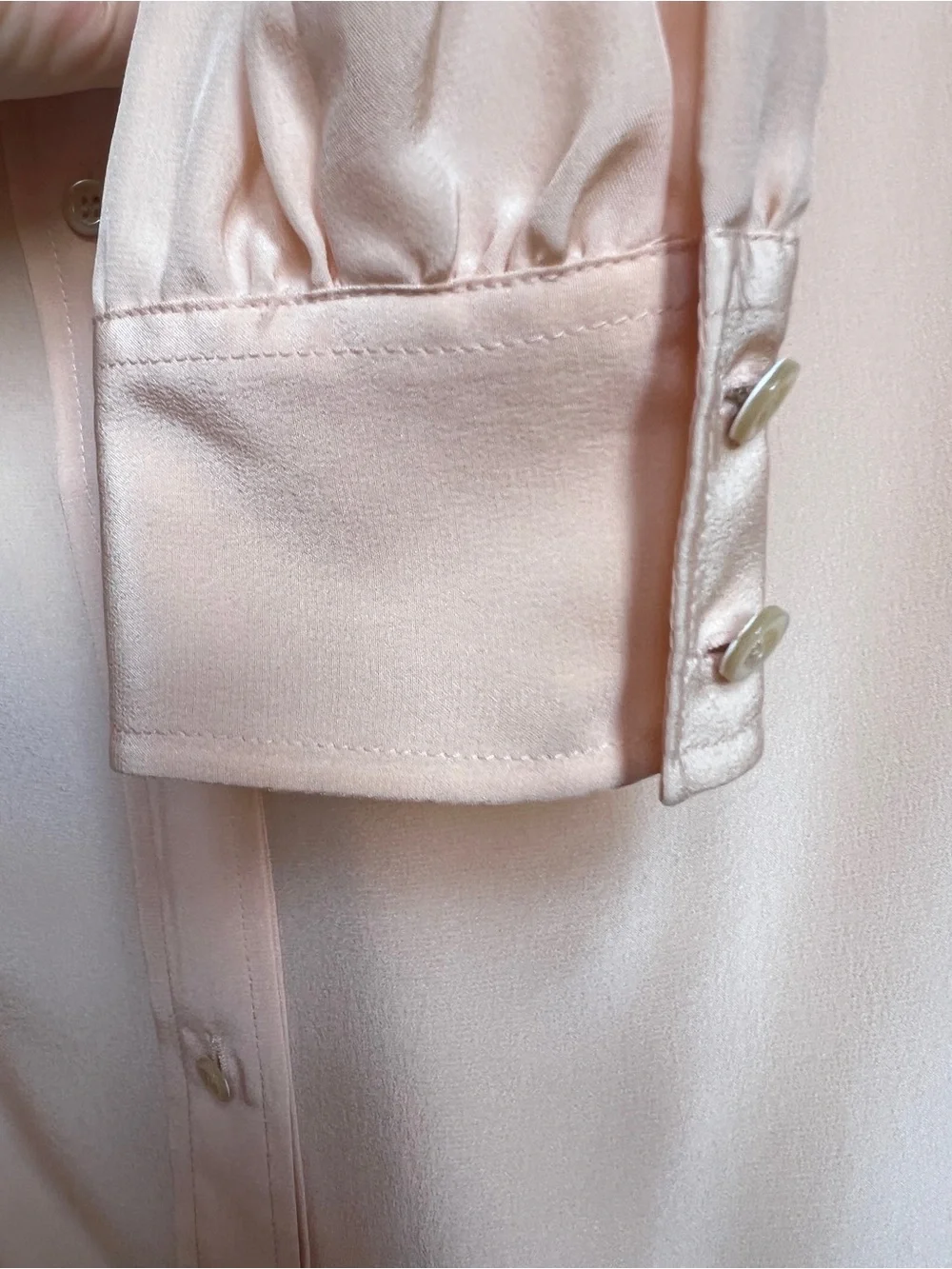 J.Crew 100% Silk Puff Sleeve Button Down Blouse Peach Pink Size 2 NWT