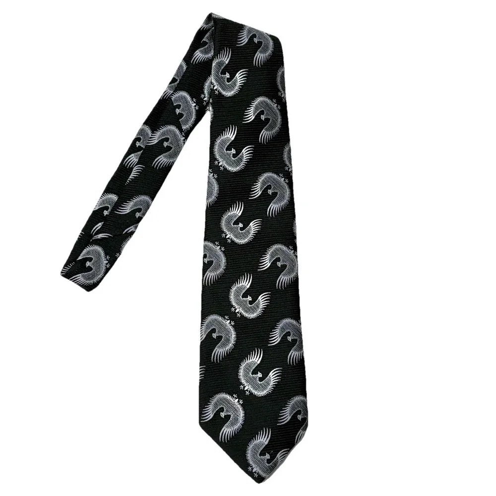 Vintage Wembley Wemlon Bald Eagle‎ Tie Mens Wide Necktie American USA Retro