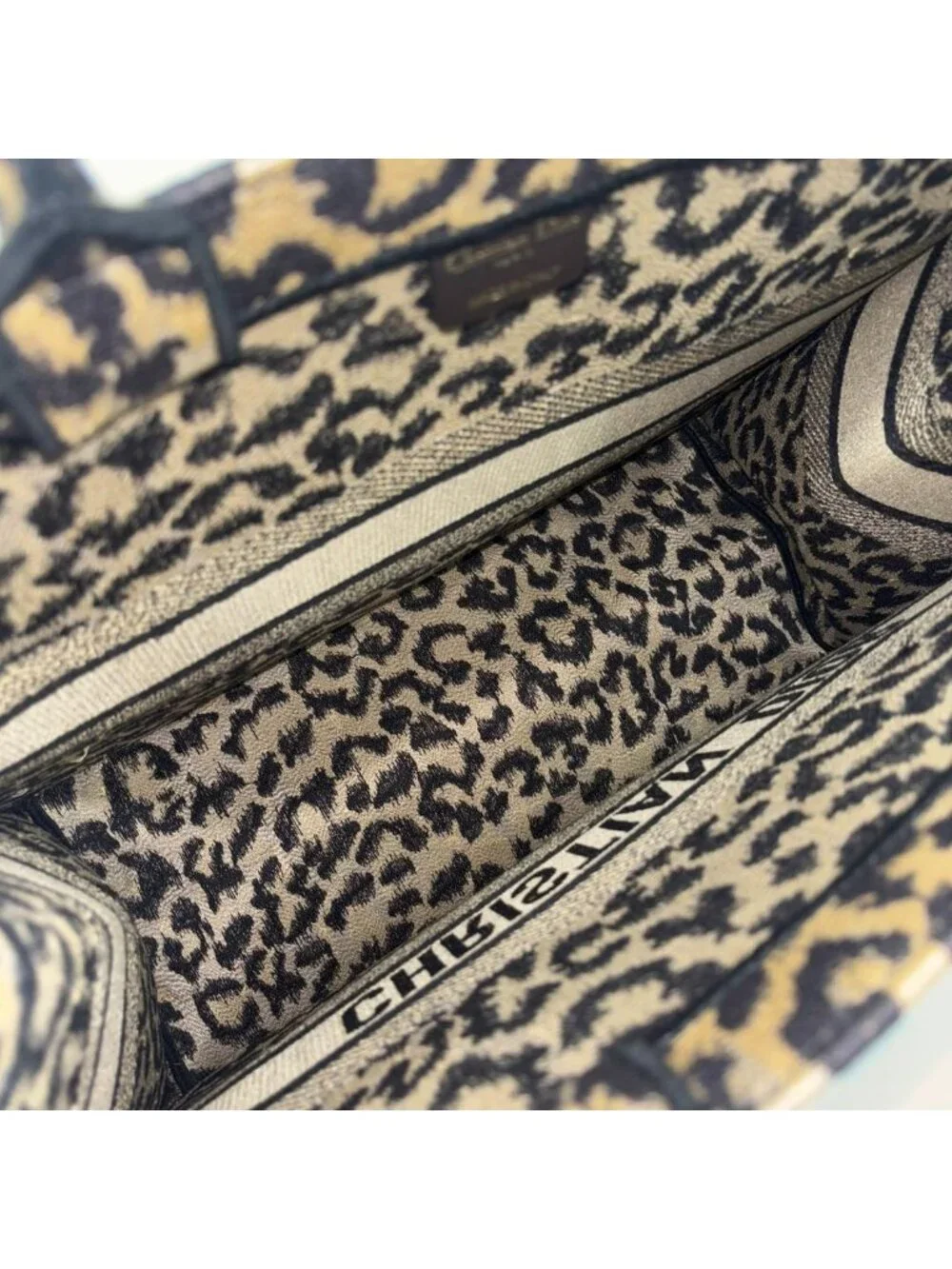 Dior Book Tote Bag Large Leopard