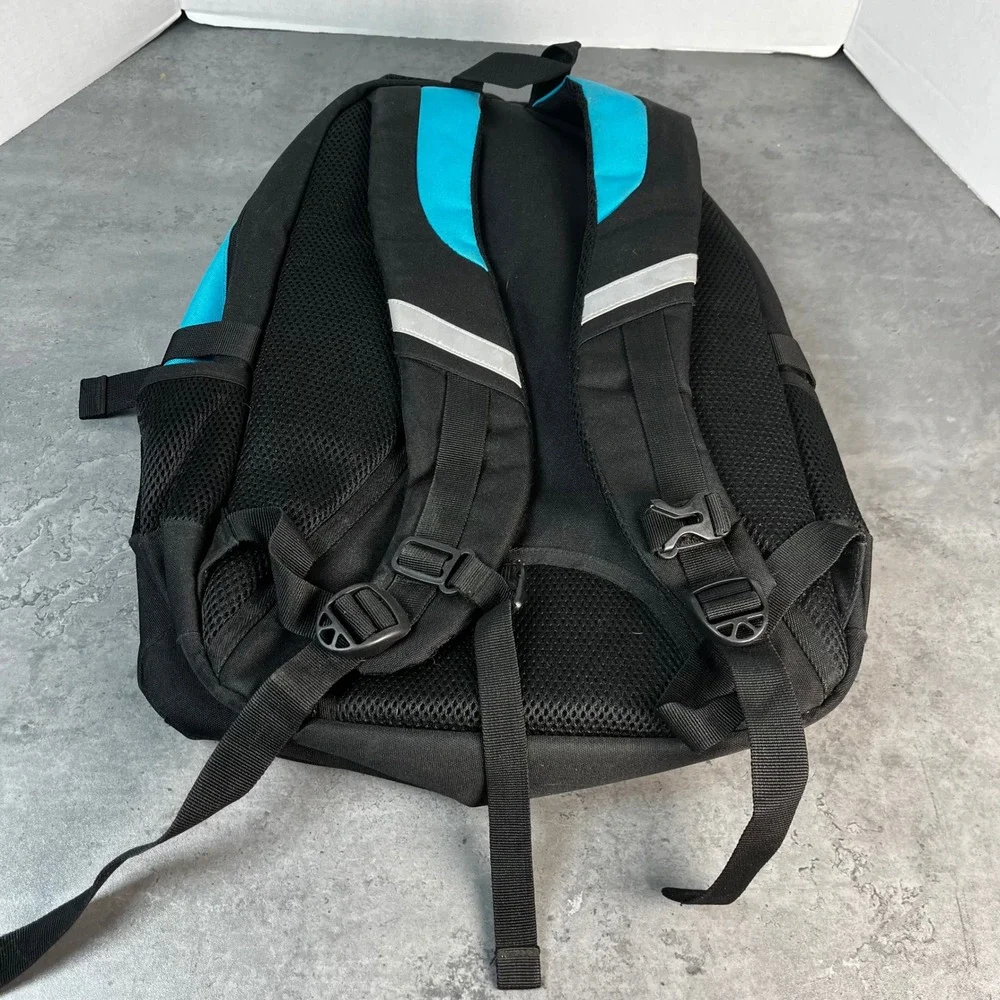 Fanspack Blue Black Multi-Pocket School Travel Backpack with Reflective Straps‎