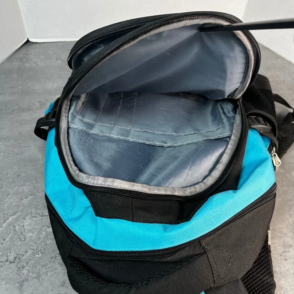 Fanspack Blue Black Multi-Pocket School Travel Backpack with Reflective Straps‎