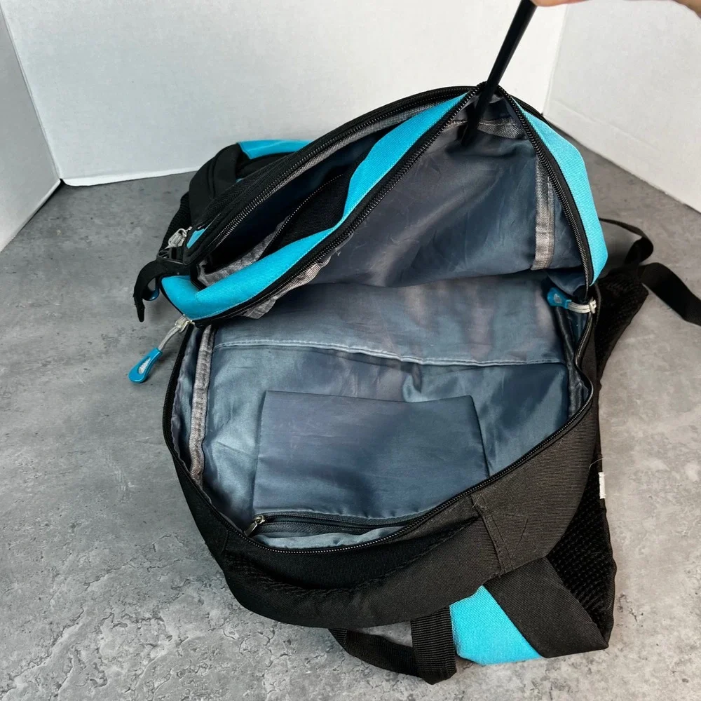 Fanspack Blue Black Multi-Pocket School Travel Backpack with Reflective Straps‎
