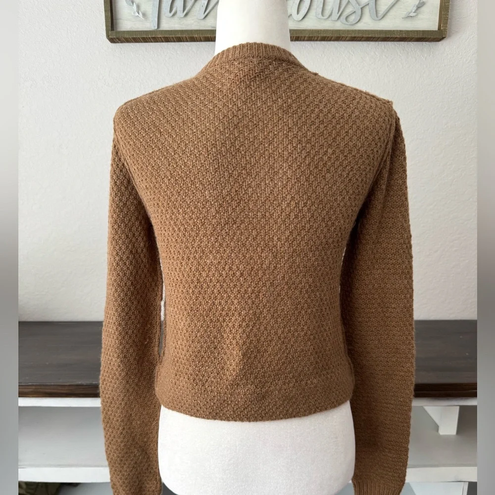 Tory Burch Ross Cardigan Toggle Sweater Wool Alpaca Camel Women's‎ Size XS P