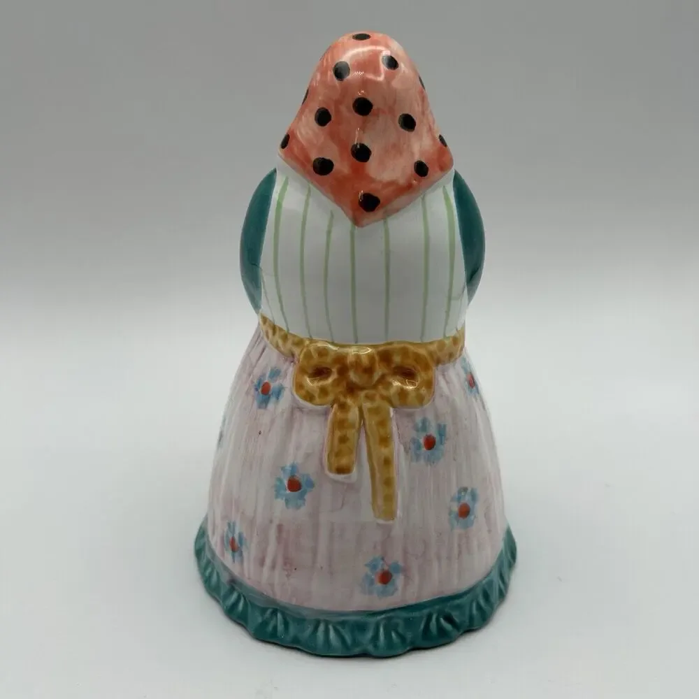 Vintage Pier 1 Imports Handpainted Peasant Woman Candle Holder Folk Art Babushka