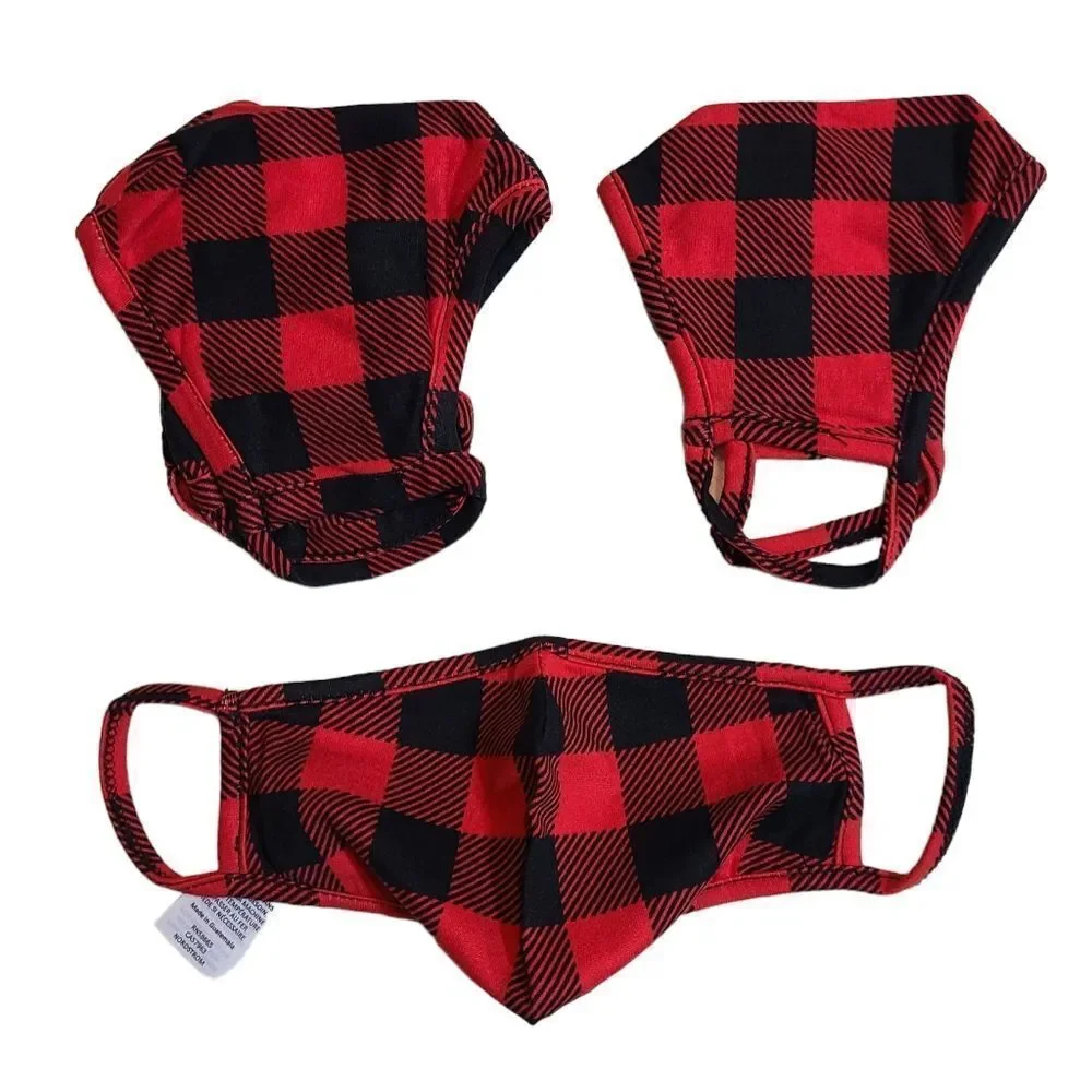 Nordstrom Buffalo Plaid Family Pack of Masks 2 LG, 2 SM‎
