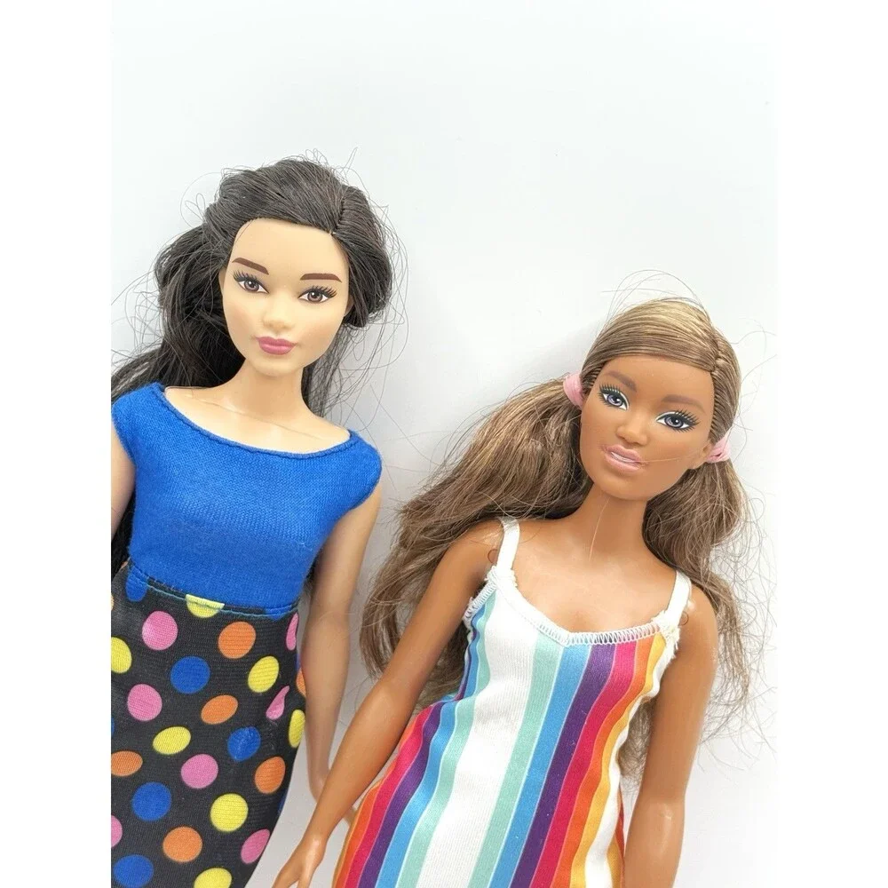 Year 2016 Barbie Fashionistas #51 Asian & Hispanic Ocean CURVY Doll Lot‎