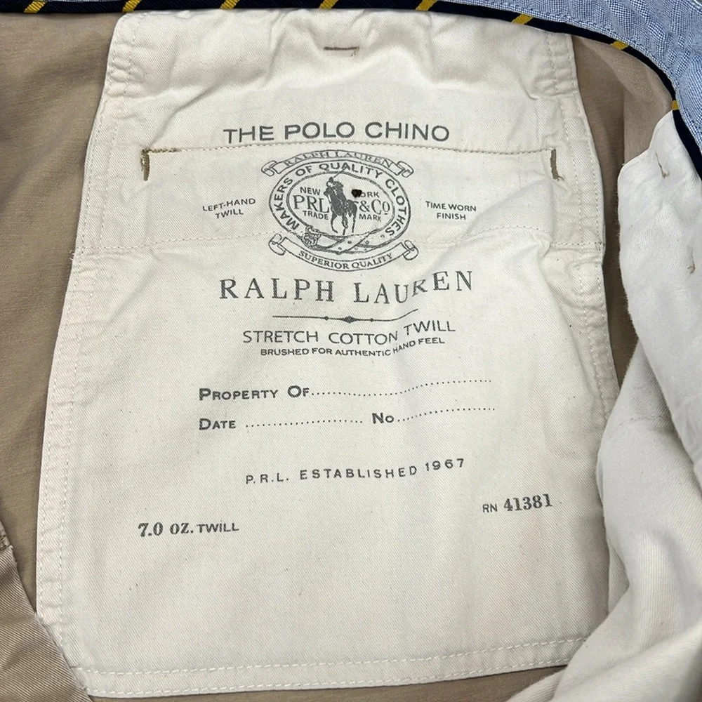 Polo Ralph Lauren Mens Tan Stretch Classic Fit Shorts The Polo Chino Sz 42 Tall