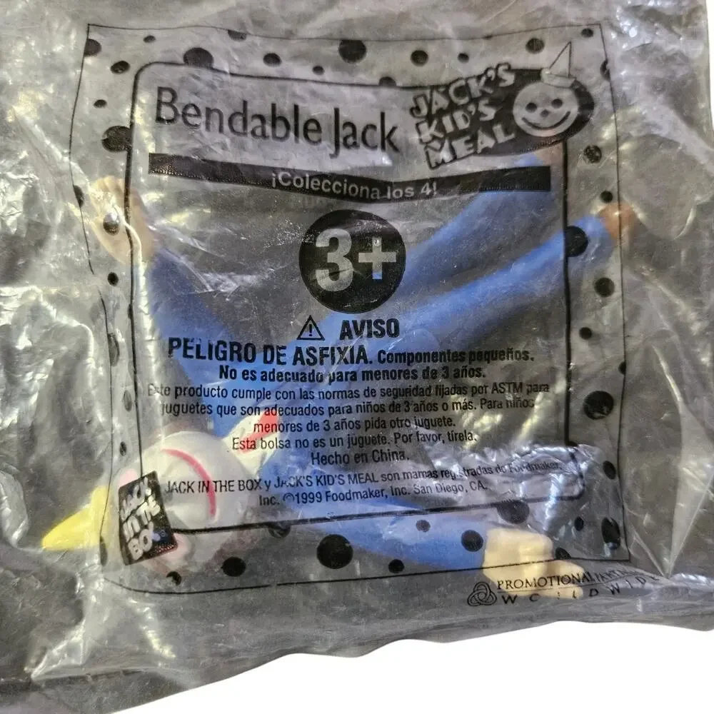 1999 Jacks Kids Meal Bendable Jack with Glasses Jack in The Box