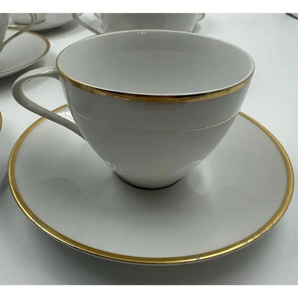 Vintage Czechoslovakian Set of 6 Cups and Saucers circa 1962