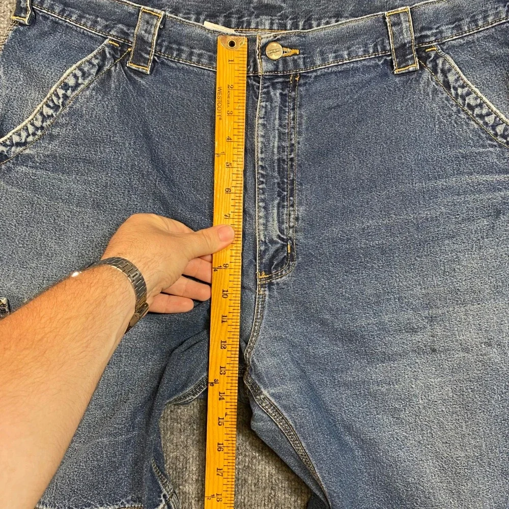 Carhartt Mens Loose Fit Carpenter Denim Shorts Blue B153HDK Size 40 Hammer Loop