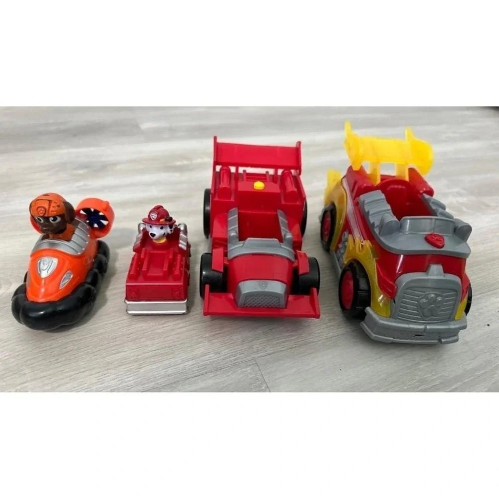 Paw Patrol Kids Toy Vehicles Set 4 Pieces Orange Red Yellow