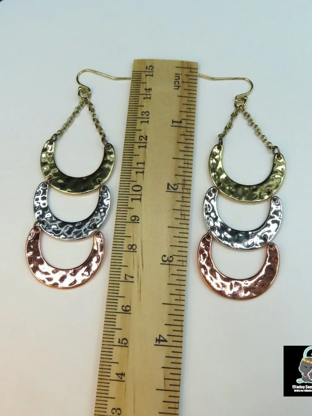 Multi Colored Metal Dangle Earrings