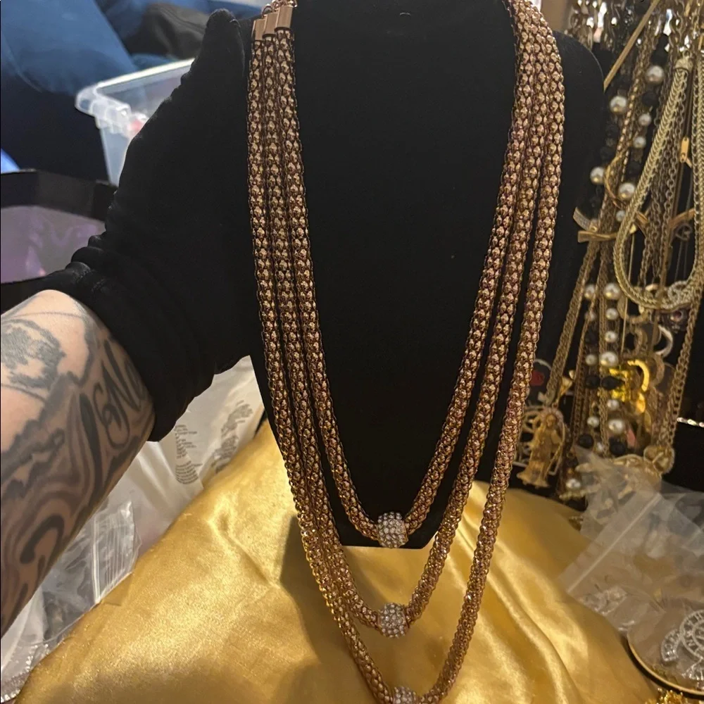 Elegant Rose Gold 3 tier Multi-Layer Necklace