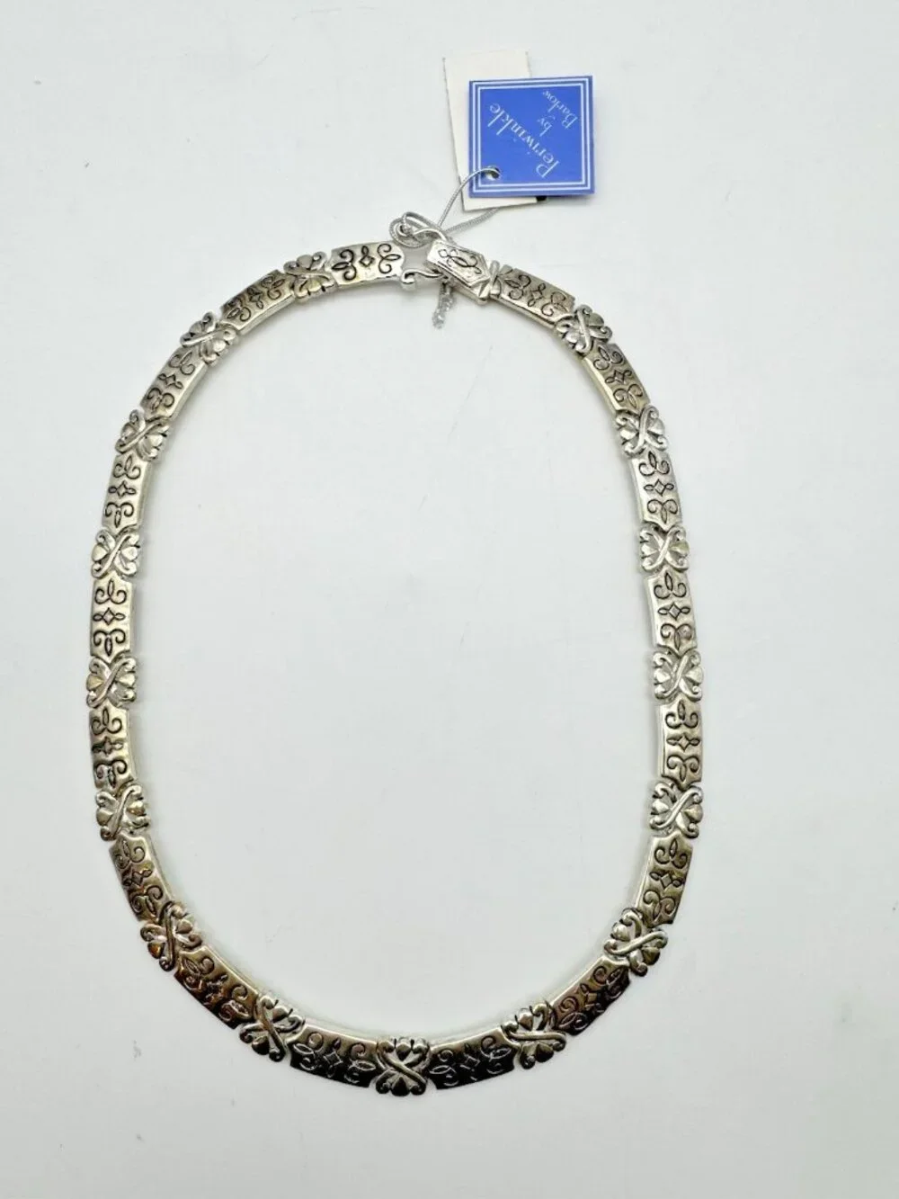 Periwinkle by Barlow Silver Tone Collar Necklace NEW w/Tags, Ornate, Classic 18