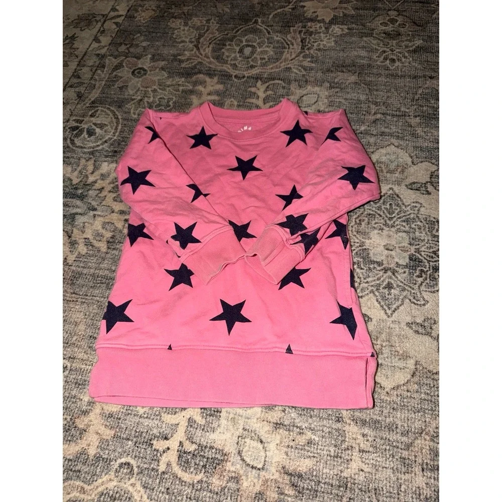 Primary Girls Pink Star Long Sleeve Top Sweatshirt