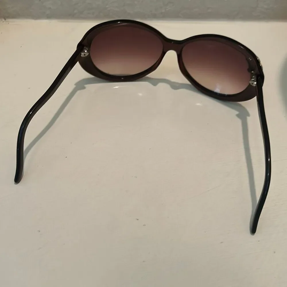 Yves Saint Laurent Paris Oversized Sunglasses Round 6136 Brownish Red Metallic