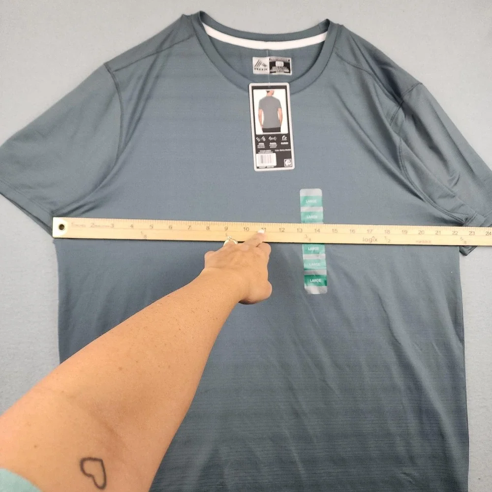 RBX Performance Shirt Mens Large Gray Short Sleeve Wicking Stretch Athletic Tee