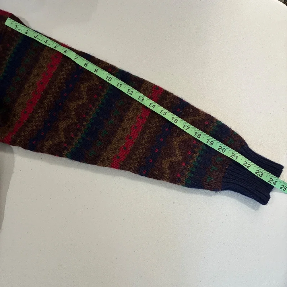 Vintage Jos A Bank Sweater Mens Large Shetland Wool Fair Isle Grandpa Preppy