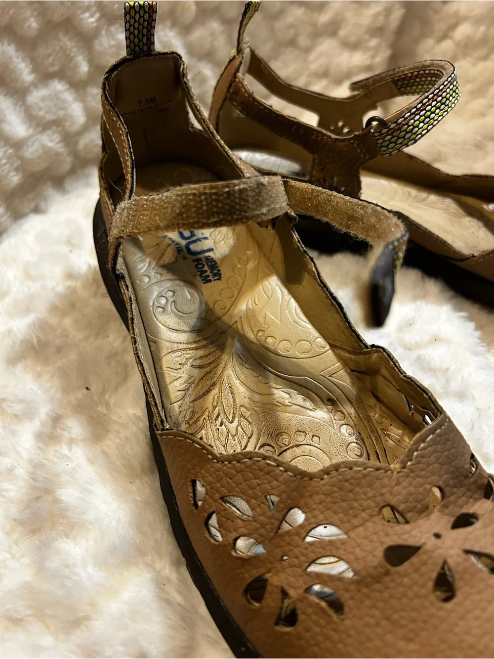 JBU Bellerose Encore tan  Mary Jane flats size7.5m