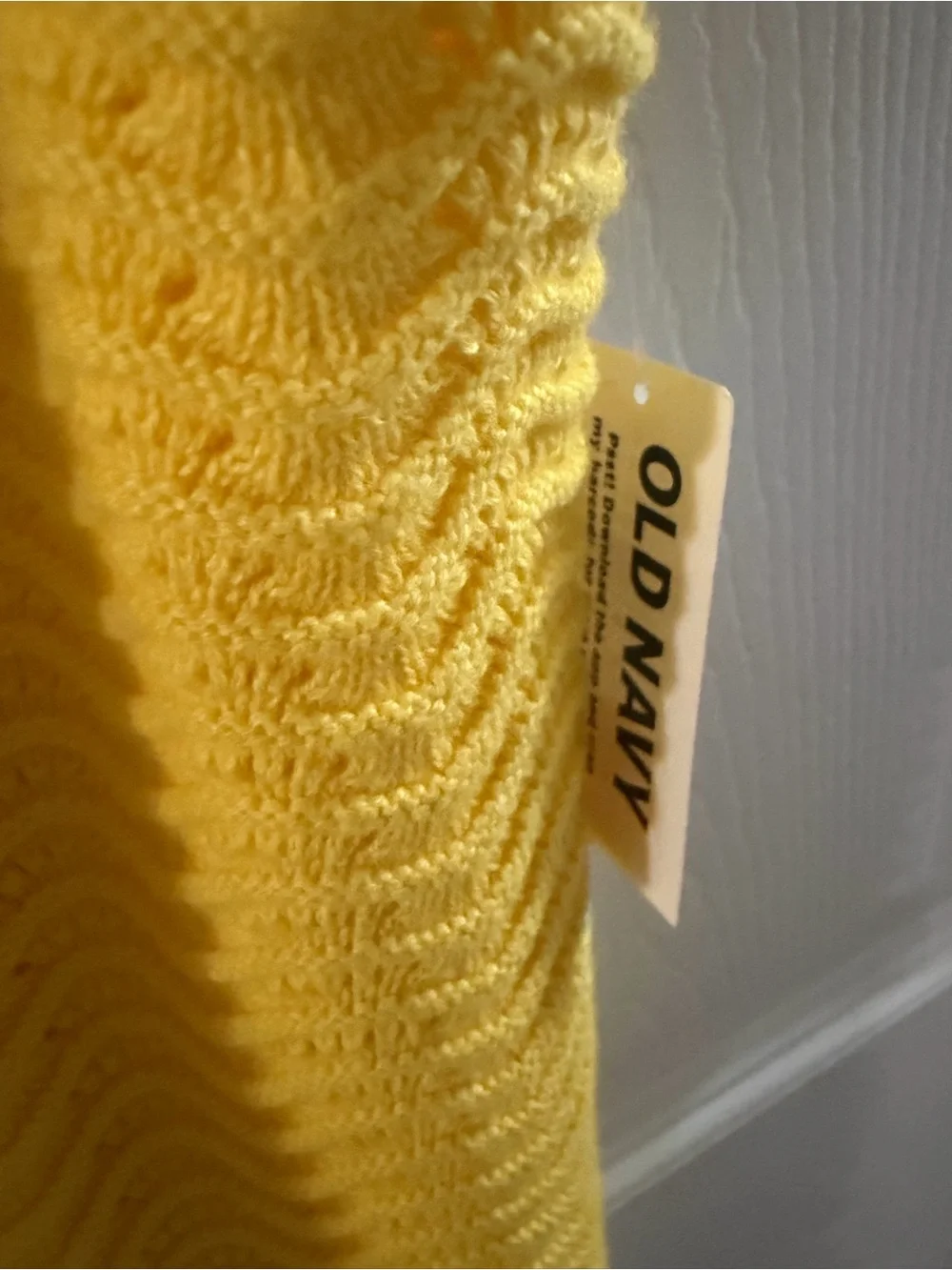 Old Navy Yellow Knit Square-Neck Tank with White Hem Stripes