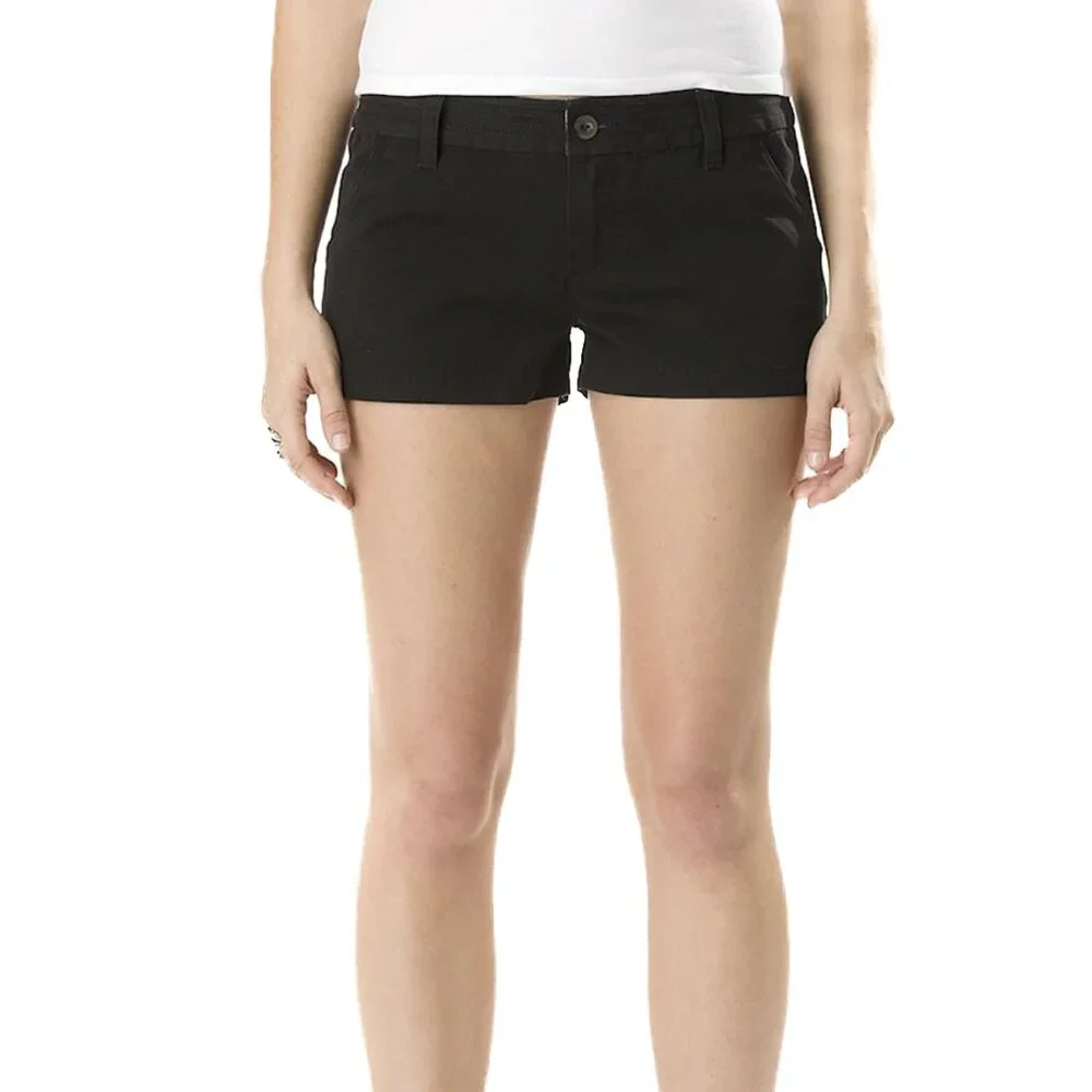 Vans Off the Wall Comber Shorts Black Chino‎ Cotton Button-Waist Size 28 - NWOT