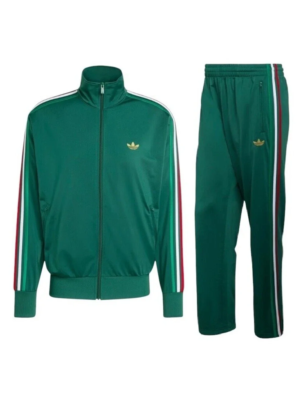 Adidas Originals Firebird Suit Jacket & Pants DARK GREEN Red White Men's 2XL
