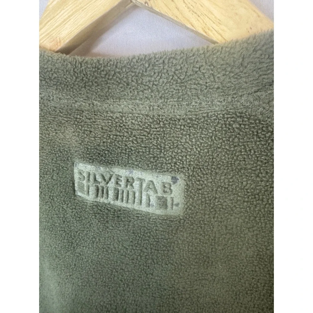 Levis SilverTab Vintage‎ Mens M V-Neck Fleece Pullover Sweater Olive Green