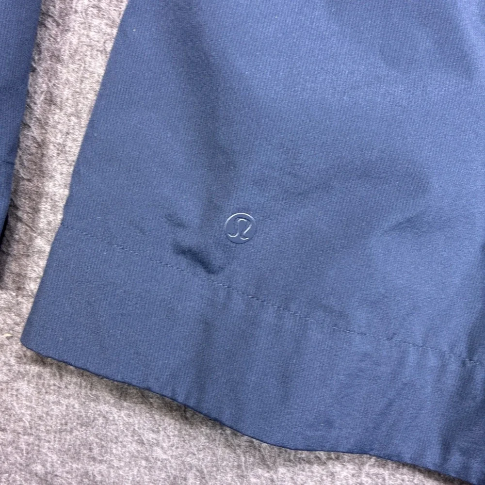 Lululemon Glyde Jacket Women 4 Blue Hooded Full‎ Zip Peplum Back Vent