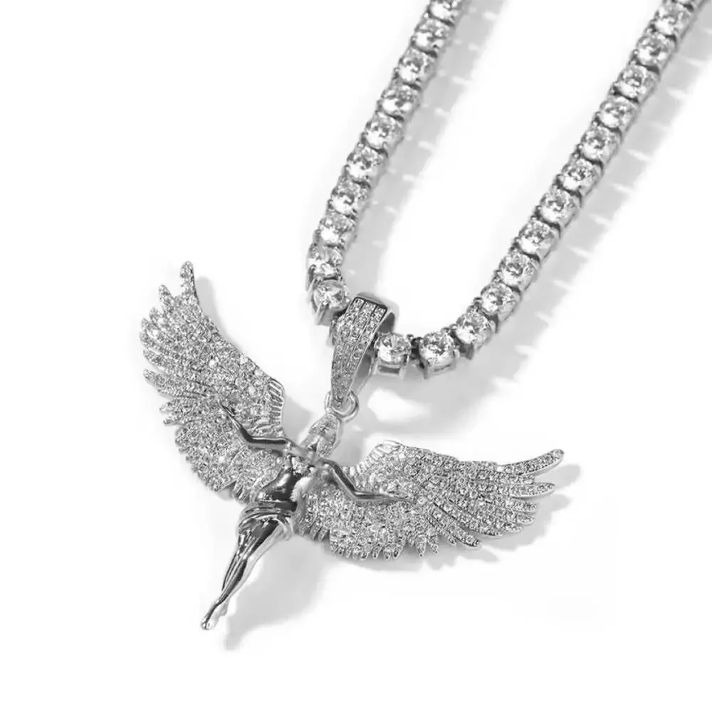 Silver Angel Pendant With Tennis C 7 A 6