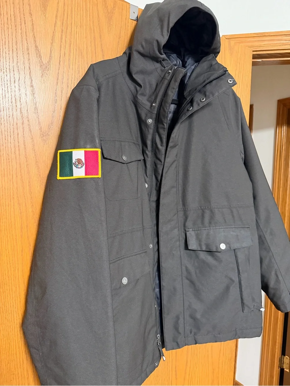 The North Face Black Hooded Military-Style Field Jacket