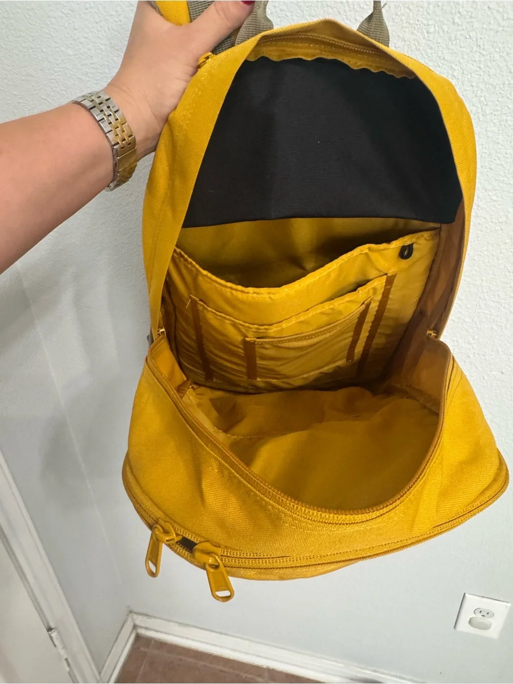 Dakine Mustard Yellow Backpack with Olive Brown Base