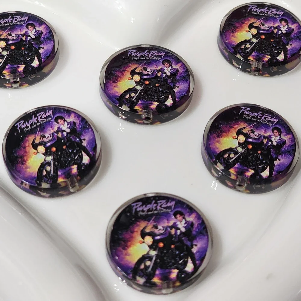 Purple Beads 2 Pcs Focal Beads Rain Beaded Pen Acrylic Jewelry Making Crafts