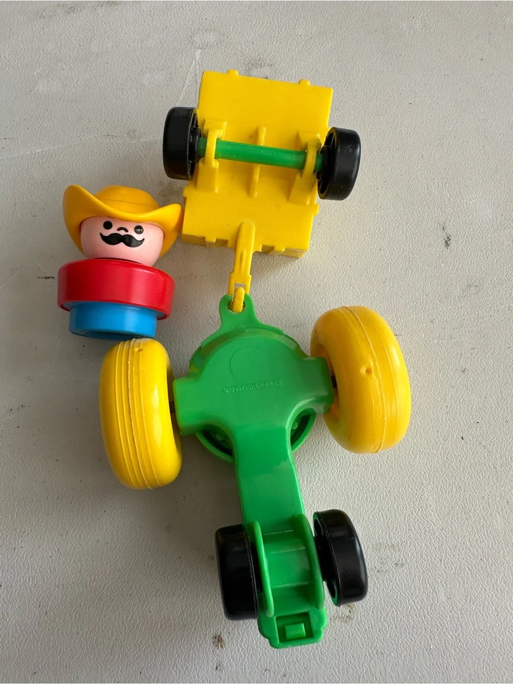 Vintage Fisher-Price 1990 Little People Farm Tractor Trailer Farmer Replacement