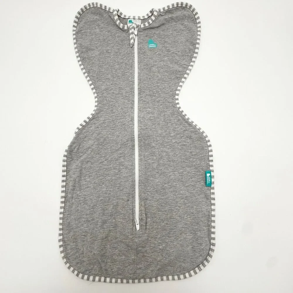 Love To Dream Swaddle Up in Gray White Heathered Zip Up Infant Size US S 8-13 lb