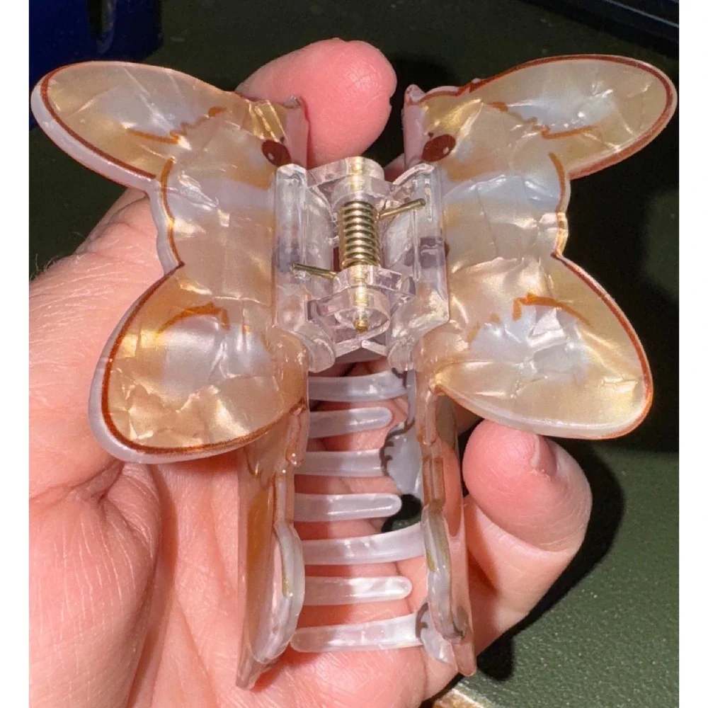Corgi Hair Claw Clip‎ Dog Lover Gift Gold Beige Acetate Adorable New