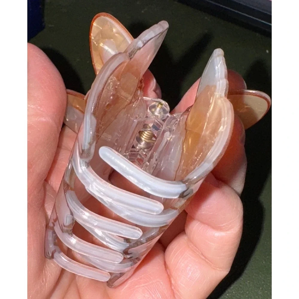 Corgi Hair Claw Clip‎ Dog Lover Gift Gold Beige Acetate Adorable New