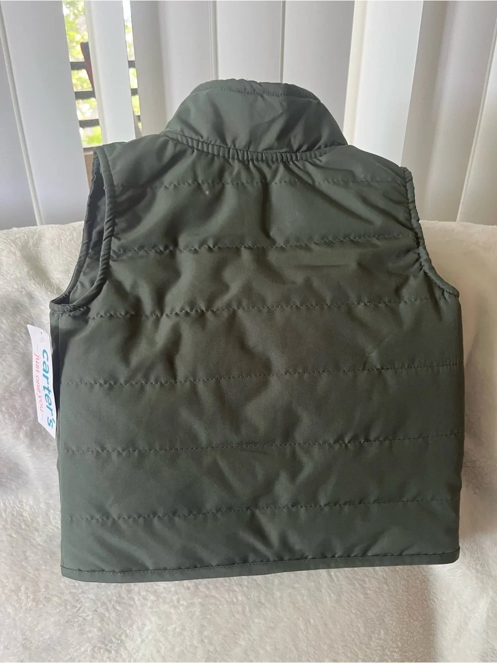 Carter's Quilted Kids Puffer Vest in Olive