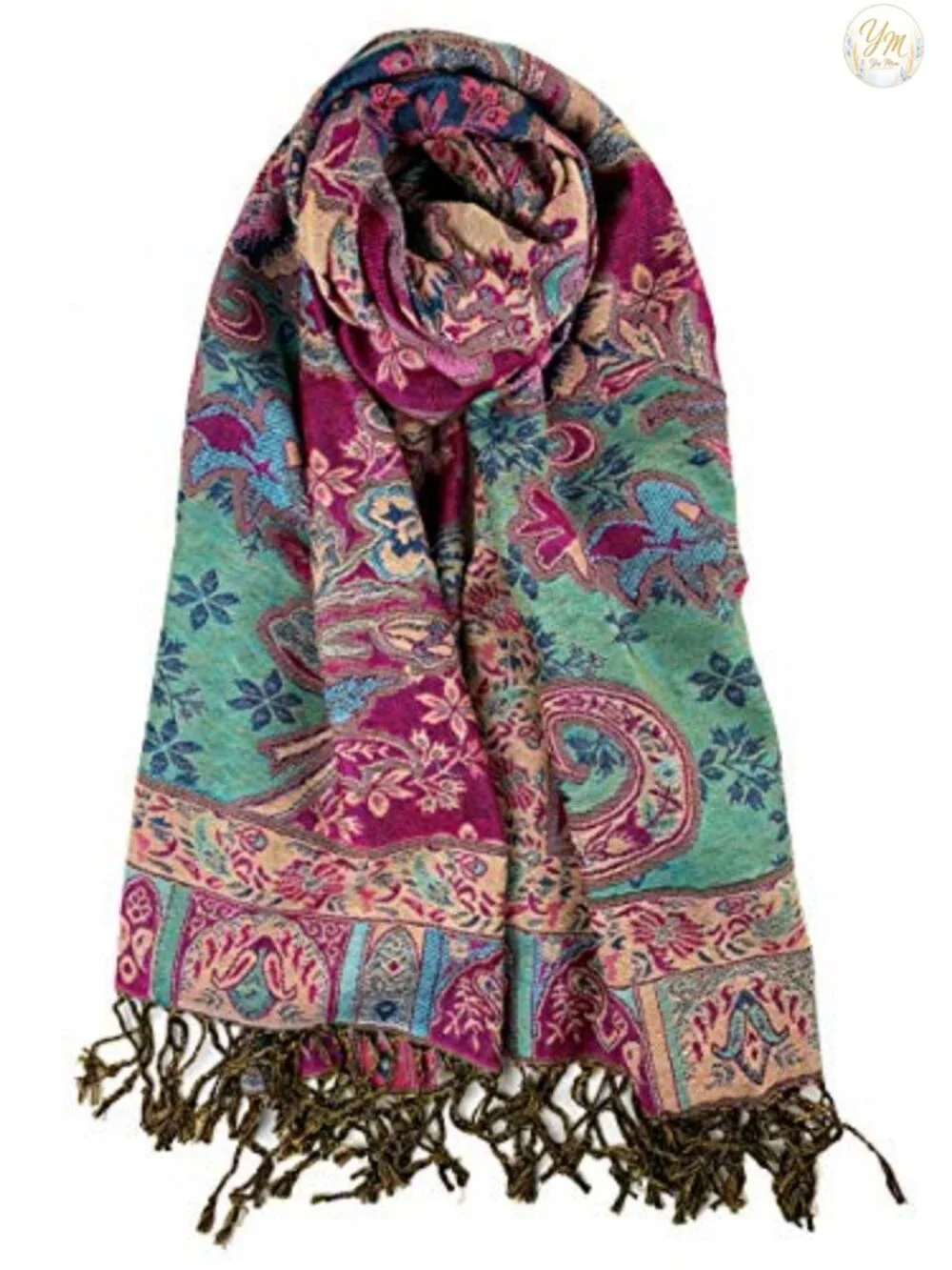 Pashmina Shawl Wrap Scarf with Fringes for Women | 70% Pashmina 30% Silk