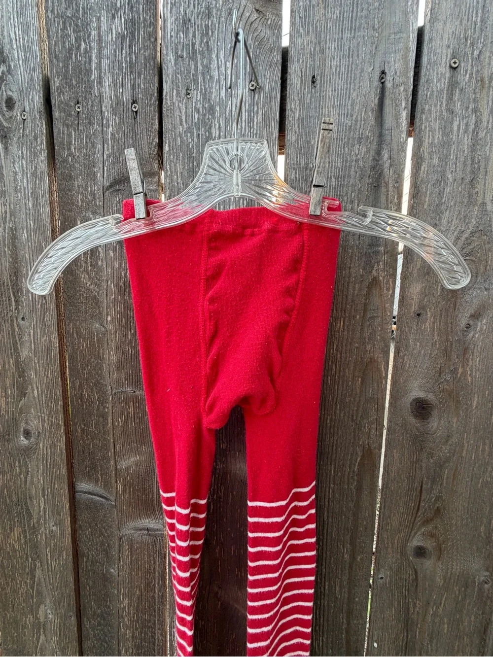 Size 8-10 Polarn O. Pyret Red Striped Tights - like new