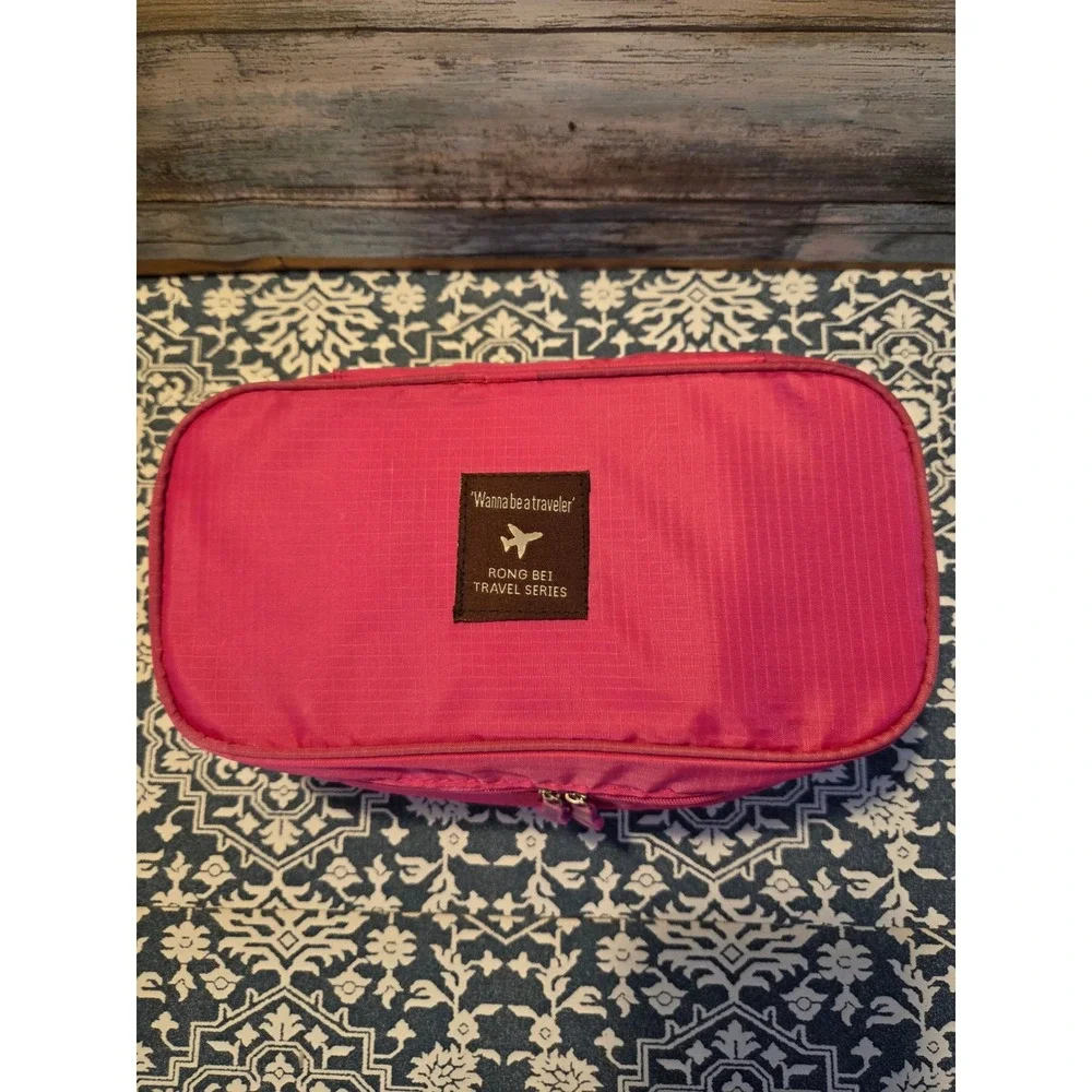 RONG BEI TRAVEL SERIES Pink‎ Cosmetic Bag Lingerie Jewelry Meds Organizer