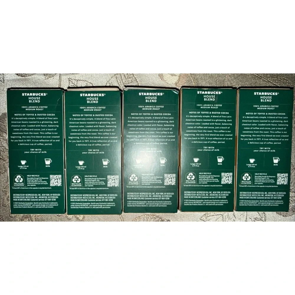Starbucks‎ 50 Ct Nespresso House Blend Lungo Coffee Capsules Pods
