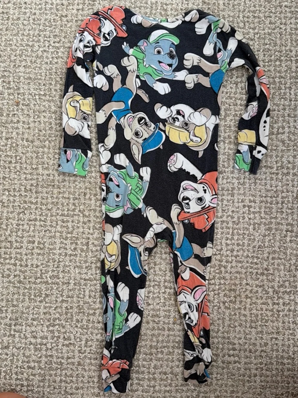 Kids Black Paw Patrol Character One-Piece Pajamas