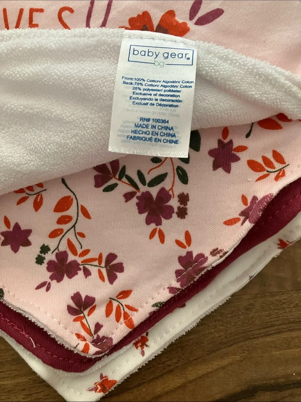 Baby Gear Bandana Bibs Girl pink floral set