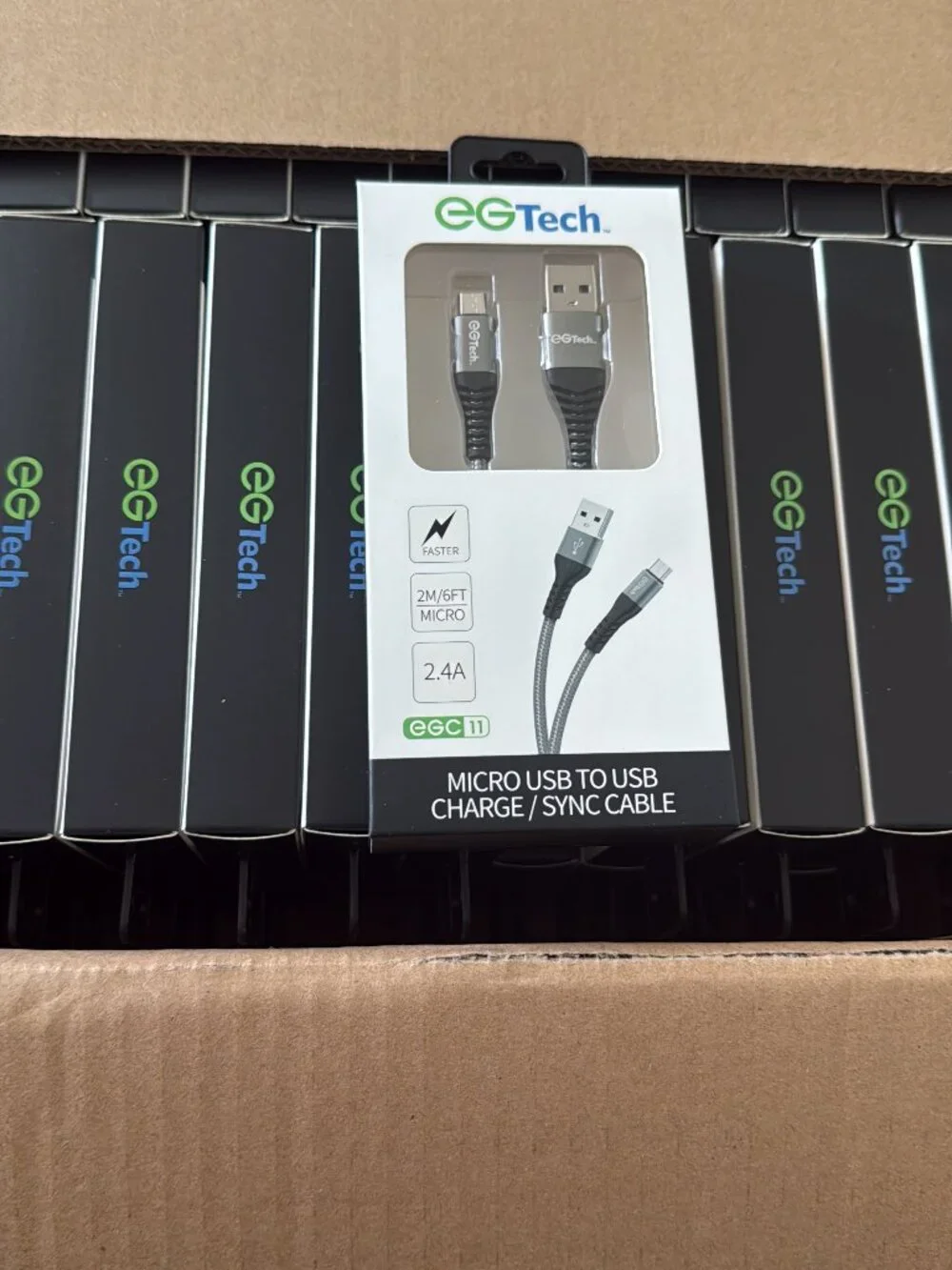 USB to Micro USB Cable 6ft EGTech Fast Charging Cord Braided EGC11 Set of 4 NEW