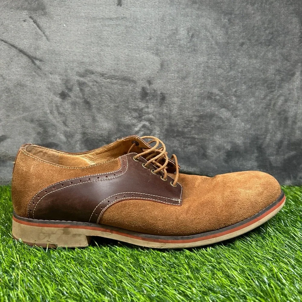 Johnston and Murphy 59-15020 Oxford Mens size 10.5 Brown Suede Leather Trim
