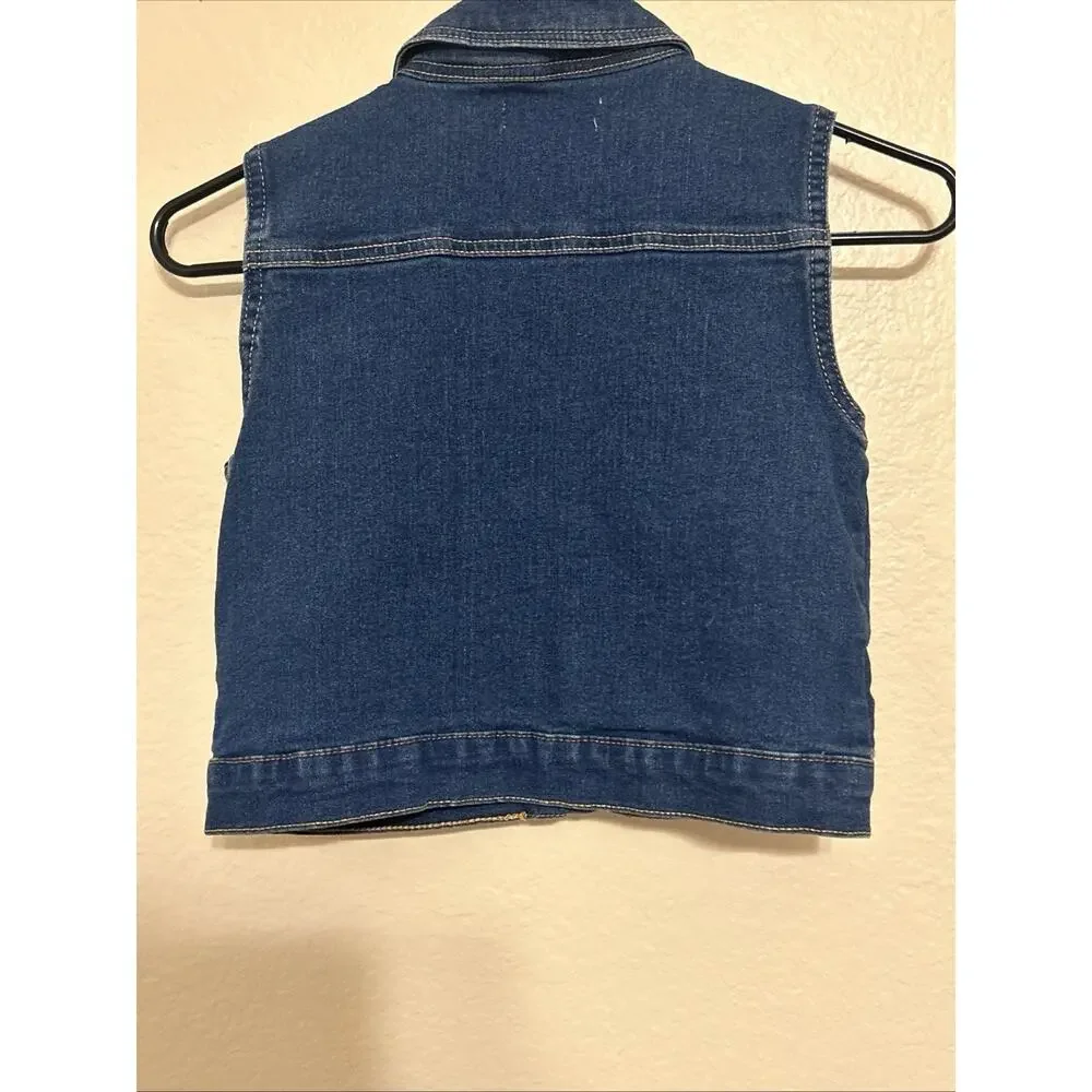 BCBG Girls Jean Vest Size 8 Blue Denim