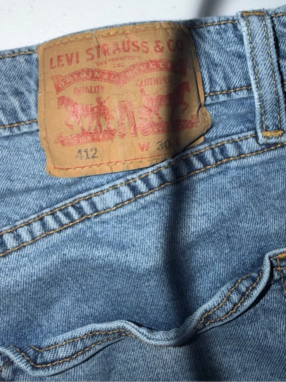 Levi's Light Blue Distressed Denim Shorts