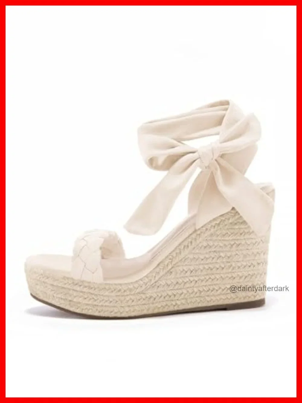 Womens Braided Wedge Espadrille Sandals Lace Up Slingback Open Toe Platform